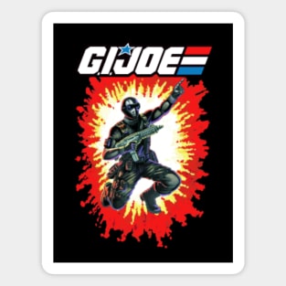 Retro GI Joe Snake Eyes toy card back design Magnet